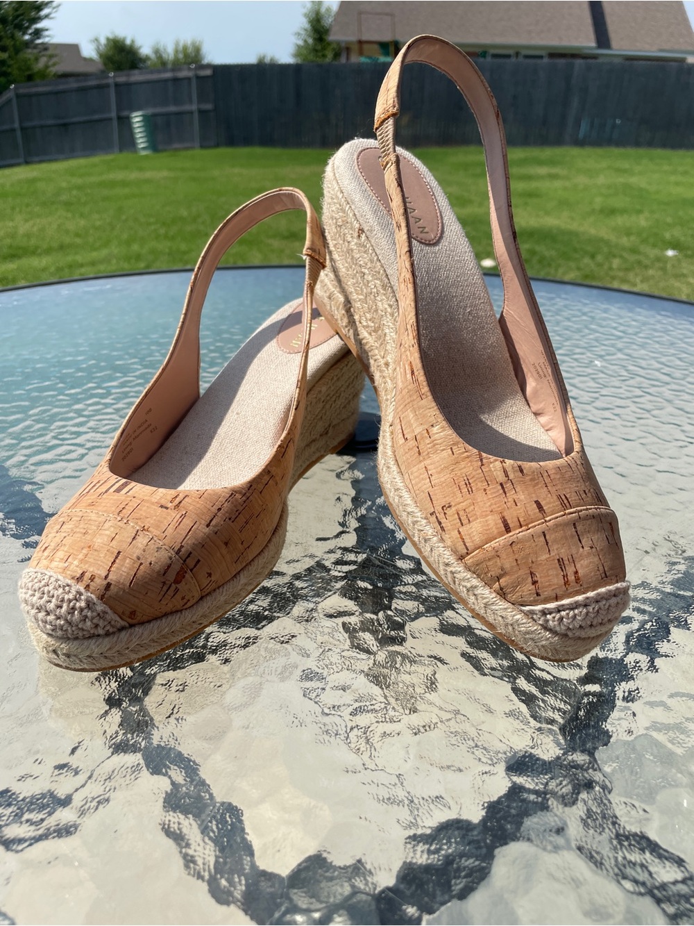 Cole Haan Cork Espadrille Wedge Slingback - Tan